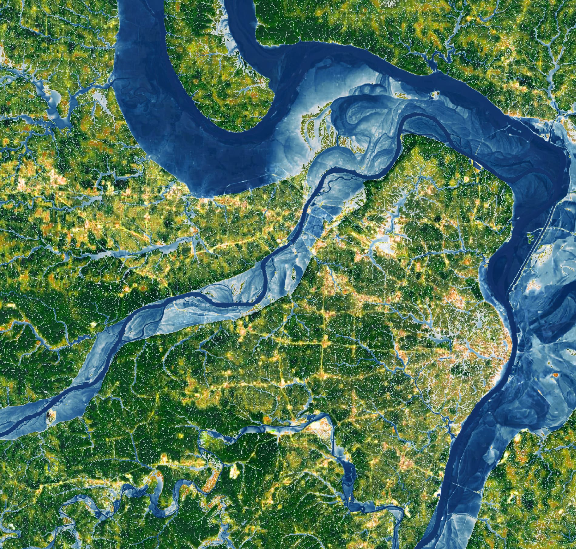 Satellite image of the Mississippi River
